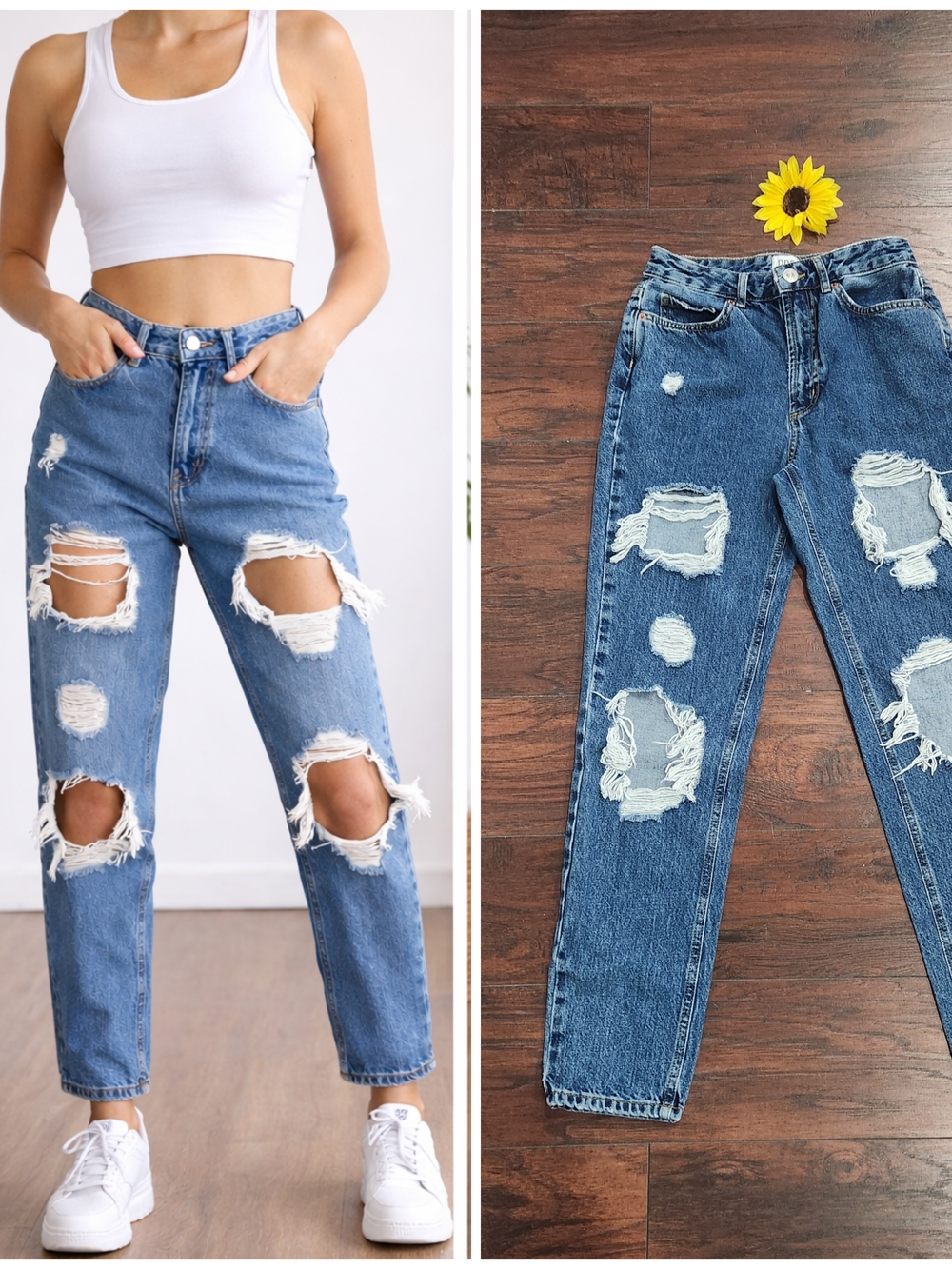BDG Women's Mom High-Rise Blue Denim Jeans